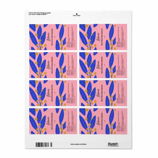 Moderne flaconetiketten met olifantenserum etiket (Full Sheet)