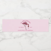 Moderne Flamingo 50ste Verjaardagsfeest Custom Waterfles Etiket (Enkel label)