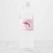 Moderne Flamingo 50ste Verjaardagsfeest Custom Waterfles Etiket (Voorkant)