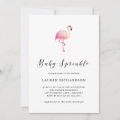 Moderne flamingo | Baby Sprinkle Invitation Kaart (Voorkant)