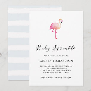Moderne flamingo   Baby Sprinkle Invitation Kaart