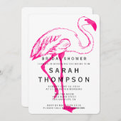 Moderne Flamingo Bruids Douche Uitnodiging (Voorkant / Achterkant)