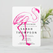 Moderne Flamingo Bruids Douche Uitnodiging (Staand voorkant)