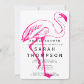 Moderne Flamingo Bruids Douche Uitnodiging (Voorkant)