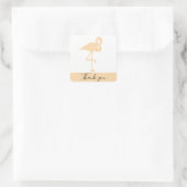 Moderne Flamingo, Dank u vierkant Sticker (Tas)