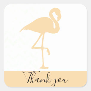 Moderne Flamingo, Dank u vierkant Sticker