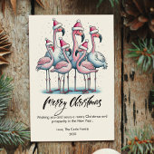 Moderne Flamingo's Huisdier Liefhebber Kerstflat Feestdagenkaart