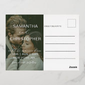 Moderne flesjes groen en goud sparen onze datum folie feestdagen briefkaart (Achterkant)