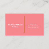 Moderne flessenroze bloemen visitekaartje (Achterkant)