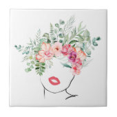 Moderne flesvormige lijnkunst tegeltje (Voorkant)