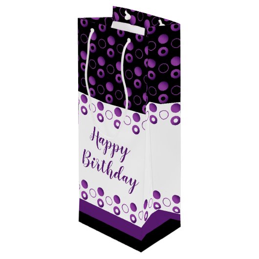 Moderne fleszak met poolkool-stippen in appels wijn cadeautas (Achterkant Gekanteld)