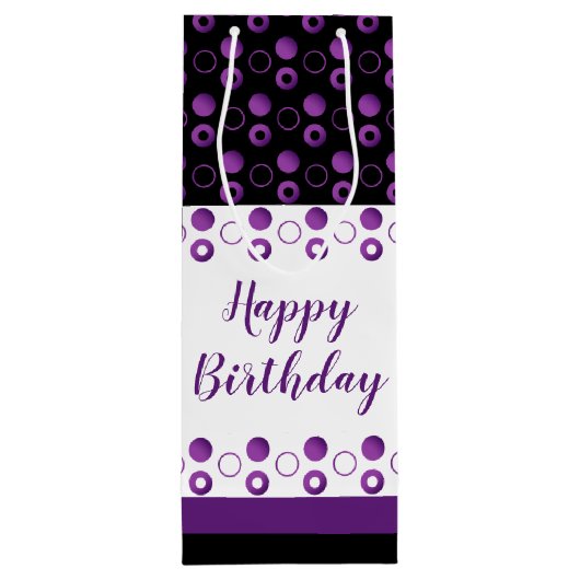 Moderne fleszak met poolkool-stippen in appels wijn cadeautas (Achterkant)