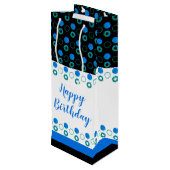 Moderne fleszak met poolpunt in Blues Wijn Cadeautas (Achterkant Gekanteld)