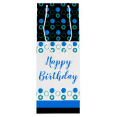 Moderne fleszak met poolpunt in Blues Wijn Cadeautas (Achterkant)