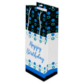 Moderne fleszak met poolpunt in Blues Wijn Cadeautas (Voorkant Gekanteld)