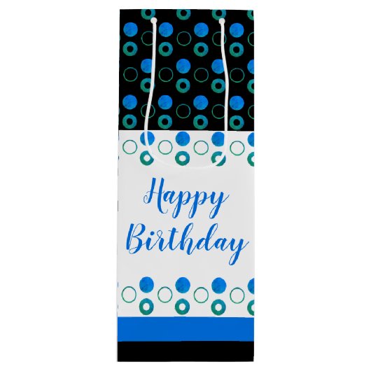 Moderne fleszak met poolpunt in Blues Wijn Cadeautas (Voorkant)