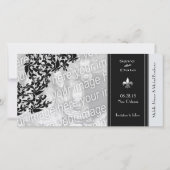 Moderne Fleur de Lis Save the Date Foto Kaart (Voorkant)