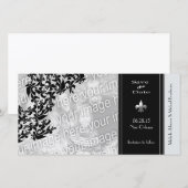 Moderne Fleur de Lis Save the Date Foto Kaart (Voorkant / Achterkant)