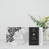 Moderne Fleur de Lis Save the Date Foto Kaart (Staand voorkant)