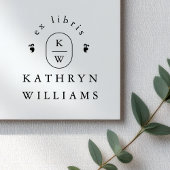 Moderne Fleuron Monogram Ex Libris Boekplaat Boek Rubberstempel