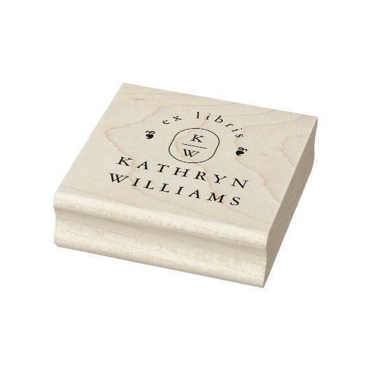 Moderne Fleuron Monogram Ex Libris Boekplaat Boek Rubberstempel (Stempel)