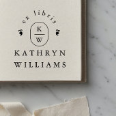 Moderne Fleuron Monogram Ex Libris Boekplaat Stemp Zelfinktende Stempel