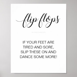 Moderne Flip Flops Dansschoenen Trouwbord Poster