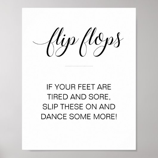 Moderne Flip Flops Dansschoenen Trouwbord Poster (Voorkant)