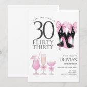 Moderne Flirty Dertig 30e verjaardag uitnodiging (Voorkant / Achterkant)