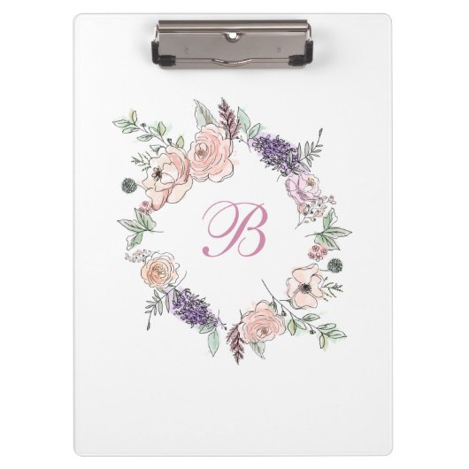 Moderne flora botanische Waterverf adem Klembord (Voorkant)