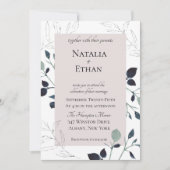 Moderne Flora bruiloft uitnodiging (Voorkant)