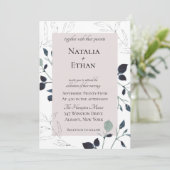 Moderne Flora bruiloft uitnodiging (Staand voorkant)