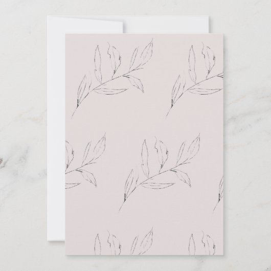 Moderne Flora bruiloft uitnodiging (Achterkant)