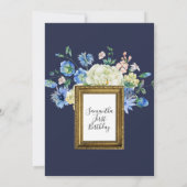 Moderne flora Eerste Verjaardagsfeest Kaart (Achterkant)