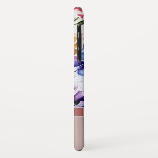 Moderne flora en vlinder met zwarte monogram Case-Mate iPhone case (Achterkant/links)