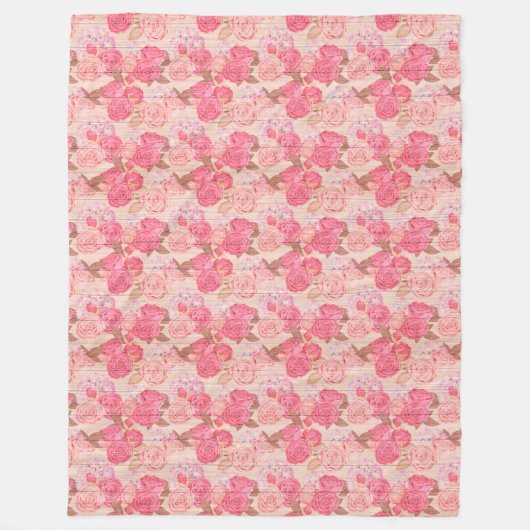 Moderne  flora op hout, populair fleece deken (Voorkant)