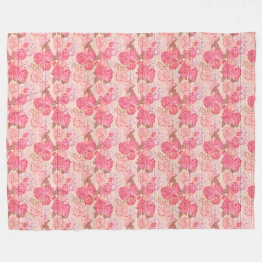 Moderne  flora op hout, populair fleece deken (Voorkant (Horizontaal))