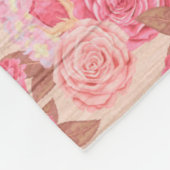 Moderne  flora op hout, populair fleece deken (Hoek)