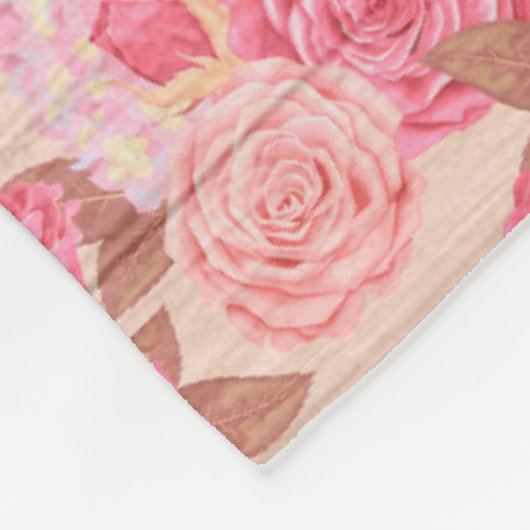 Moderne  flora op hout, populair fleece deken (Hoek)
