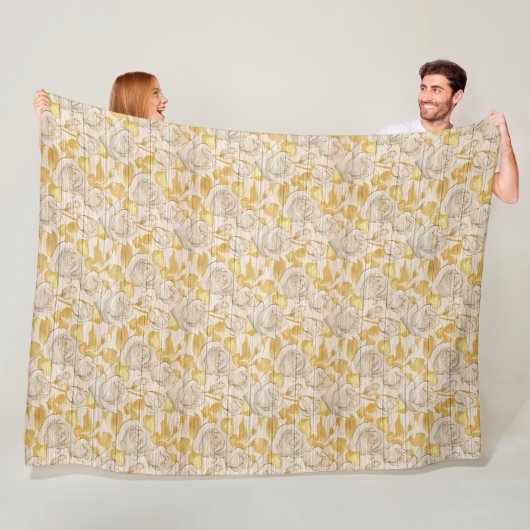 Moderne  flora op hout, populair fleece deken (In situ)