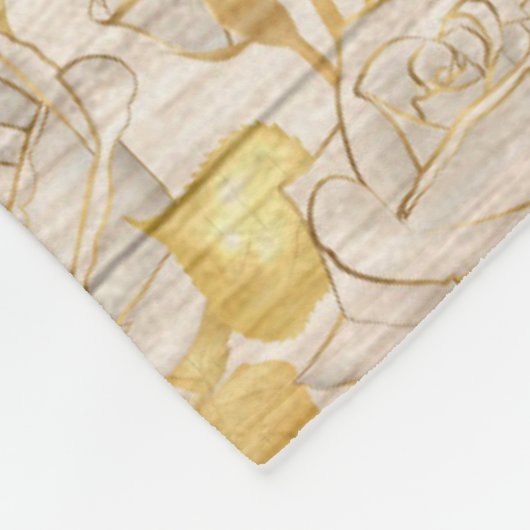 Moderne  flora op hout, populair fleece deken (Hoek)