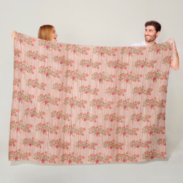 Moderne  flora op hout, populair fleece deken