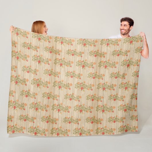 Moderne  flora op hout, populair fleece deken (In situ)