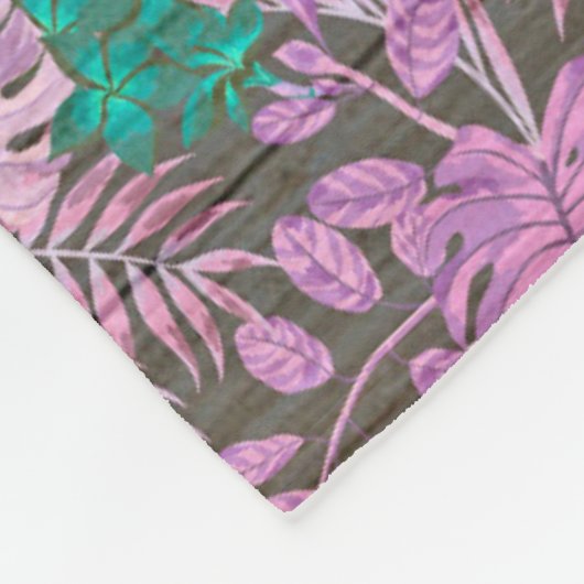 Moderne  flora op hout, populair fleece deken (Hoek)