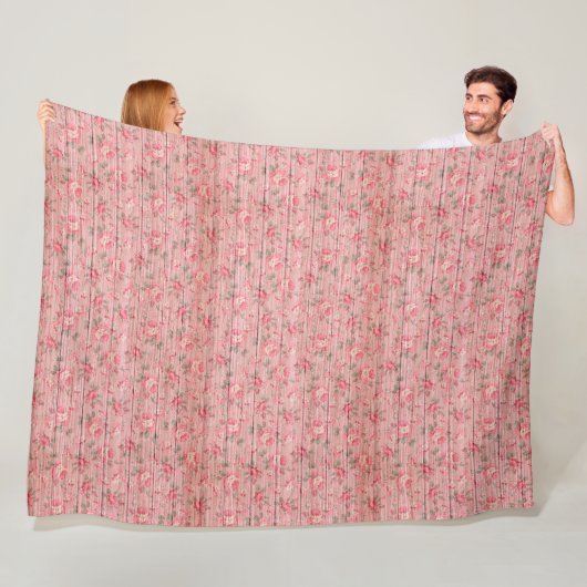 Moderne  flora op hout, populair fleece deken (In situ)