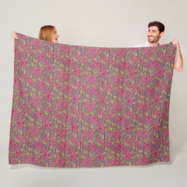 Moderne  flora op hout, populair fleece deken