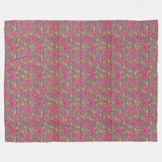 Moderne  flora op hout, populair fleece deken (Voorkant (Horizontaal))