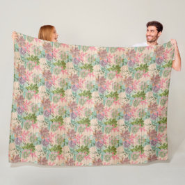 Moderne  flora op hout, populair fleece deken