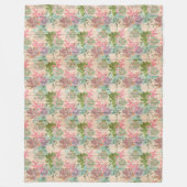 Moderne  flora op hout, populair fleece deken (Voorkant)