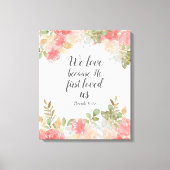 Moderne Floral 1 John 14:19 Faux Canvas Print (Voorkant)